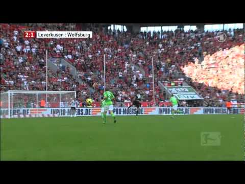 Youtube: AMAZING Goal by Eren Derdiyok (2:1) | Bayer Leverkusen vs. VfL Wolfsburg 3:1 [HQ]