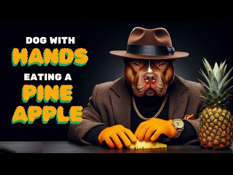 Youtube: Dog with Hands Eating a Pineapple