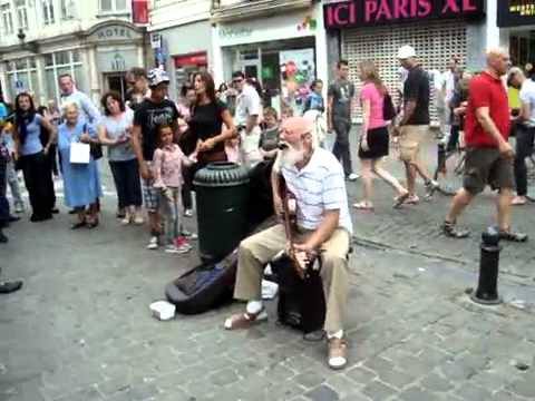 Youtube: Amazing grandpa plays Satisfaction by Rolling Stones.