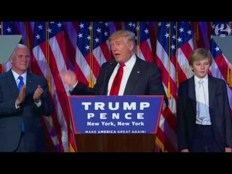Youtube: Donald Trump's victory speech in full – video