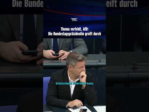 Youtube: Thema verfehlt, AfD: Die Bundestagspräsidentin greift durch | heute-show #shorts
