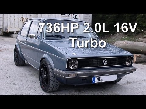 Youtube: VW Golf MK1 736HP 2.0L 16V Turbo street race