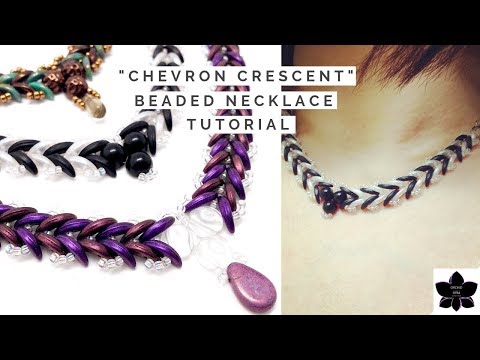 Youtube: Chevron Crescent Beaded Necklace Tutorial | Beads and Jewelry Making