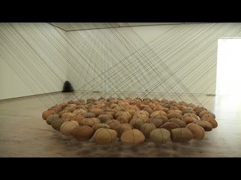 Youtube: Artist Ken Unsworth installs his work 'Suspended Stone Circle II'