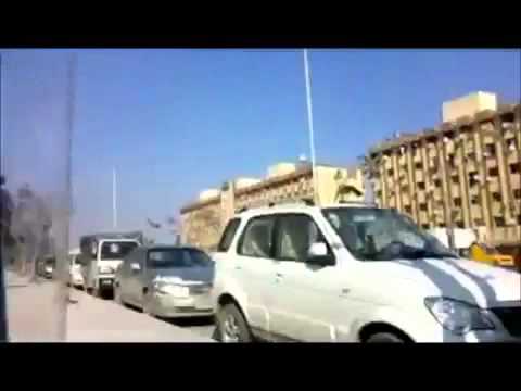 Youtube: 2 2013 Aleppo أوغاريت حلب , مقطع جديد , لحظة قصف الطيران لجامعة حلب