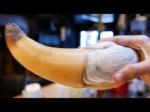 Youtube: Japanisches Straßenessen - Riesige Elefantenrüsselmuschel Geoduck Muschel Japan Meeresfrüchte