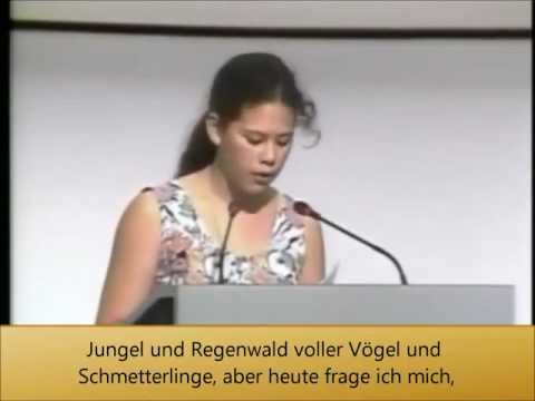 Youtube: Rede der Kinder zur UN Klimakonferenz 1992 in Rio de Janeiro mit deutschem Untertitel *korrigiert*