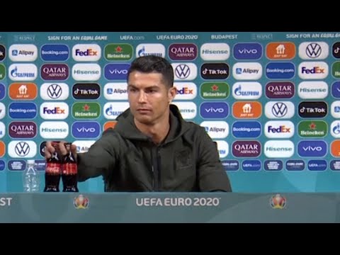 Youtube: 'Drink water': Ronaldo removes Coca-Cola bottles in press conference