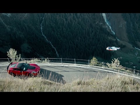 Youtube: Defeating Gravity. Wingsuit vs. Corvette Z06.