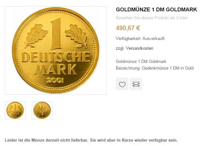 Goldmark ausverkauft